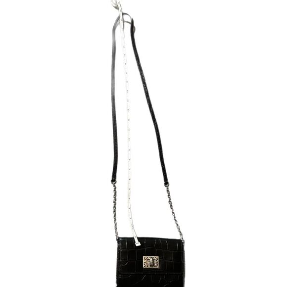BRIGHTON CROC WALLET CROSSBODY BLACK - Picture 16 of 16